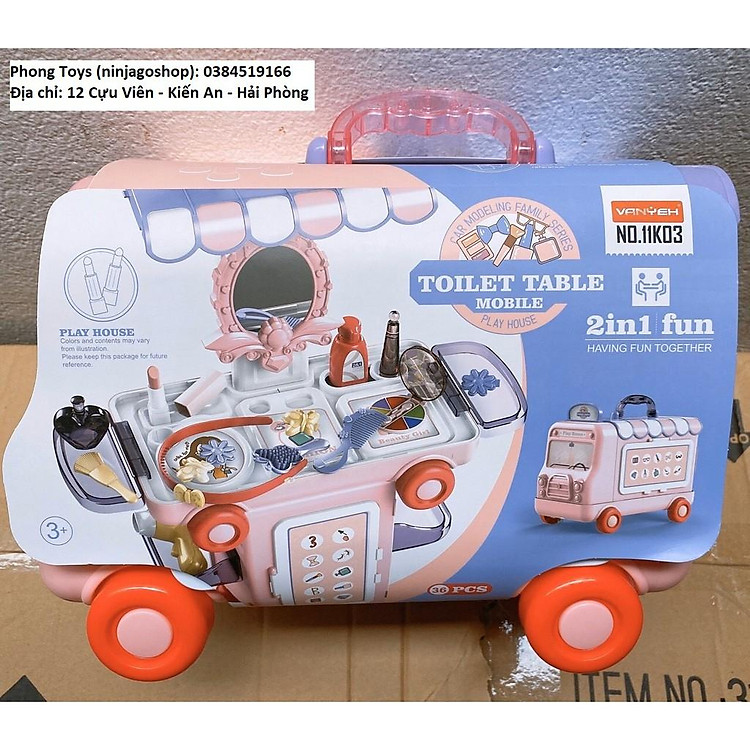 Hộp xe ô tô chở đồ trang điểm 11K03 Toilet table 2 in 1