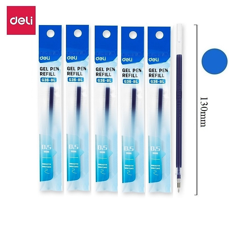 Hộp 12 bút gel nước Deli CG50 ngòi 0.5mm / Bút gel Deli G50 viết êm trơn / Ruột G36 thay thế