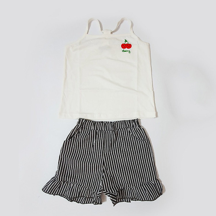 Bộ Quần Áo Hai Dây Trái Cherry Bé gái