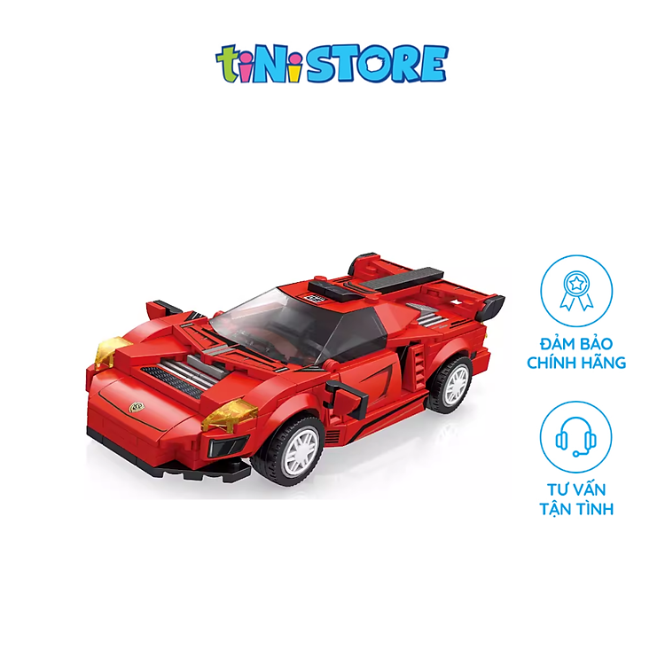 Đồ chơi lắp ráp xe đua màu đỏ 105 mảnh Value Toys