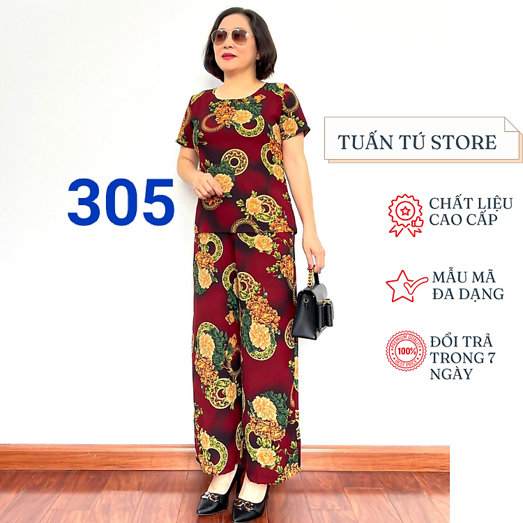 Thời Trang Nữ Trung Niên Bộ Lụa Hàn Châu Cao Cấp Không Nhăn Xù Khi Giặt Phù Hợp Với Mẹ Và Bà 2023 - Tuấn Tú Store 68