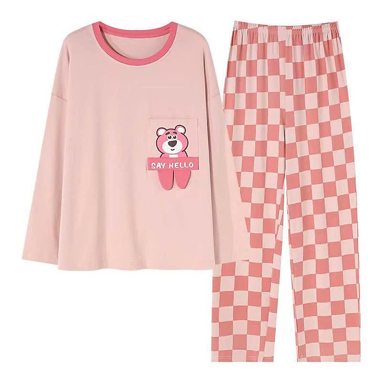 Bộ ngủ 123 cotton tay dài quần dài nhiều mẫu dễ thương