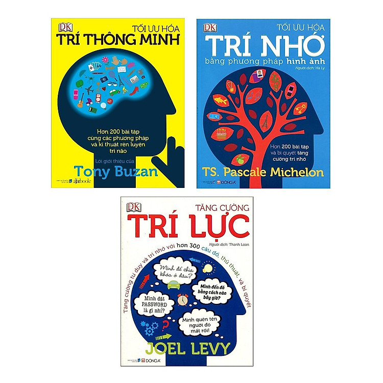 Combo 3 cuốn Tối Ưu Hóa Trí Nhớ Bằng Phương Pháp Hình Ảnh+Tối Ưu Hóa Trí Thông Minh+ Tăng Cường Trí Lực Tặng Bookmath Kẽm