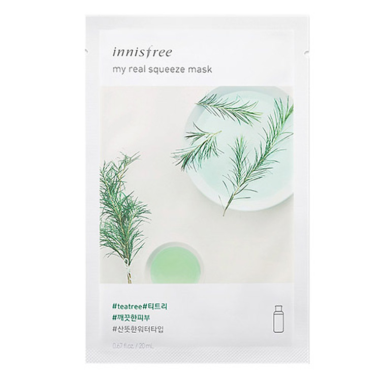 Mặt Nạ Giấy Dưỡng Ẩm & Làm Sáng Da Từ Cây Trà Innisfree My Real Squeeze Mask - Tea Tree (20ml)