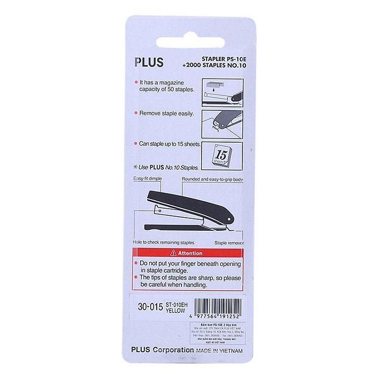 Bấm Ghim Plus PS 10E (màu vàng) - Ảnh 6