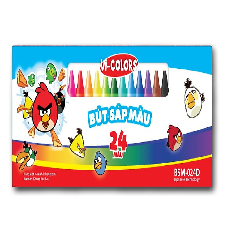 Bút sáp 24 Màu Angry Bird