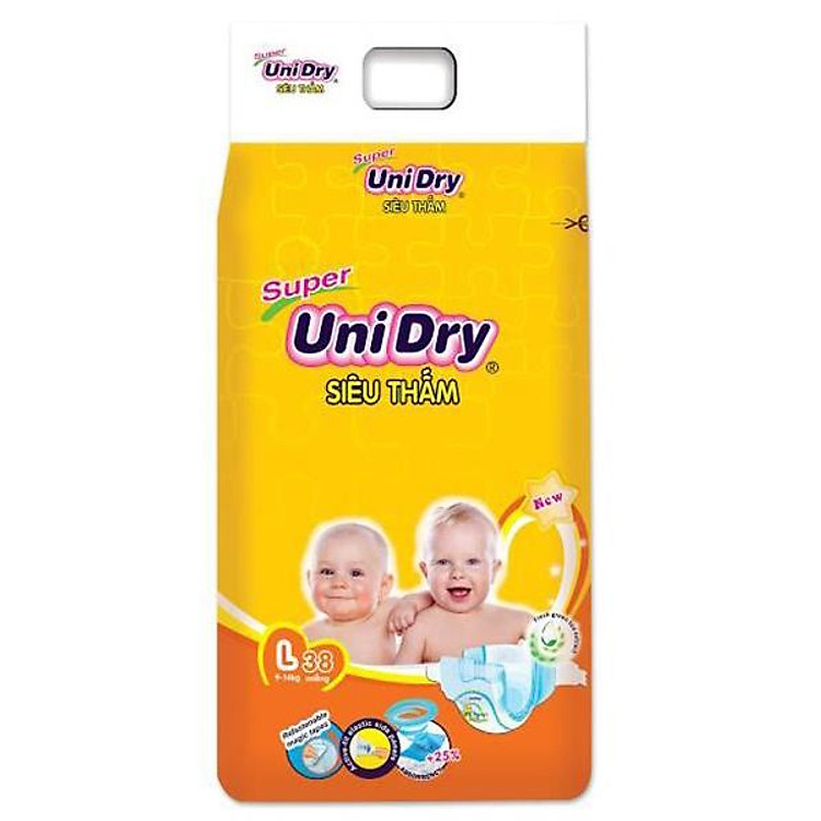 Tã Dán UniDry Super Gói Đại L38 (38 Miếng)