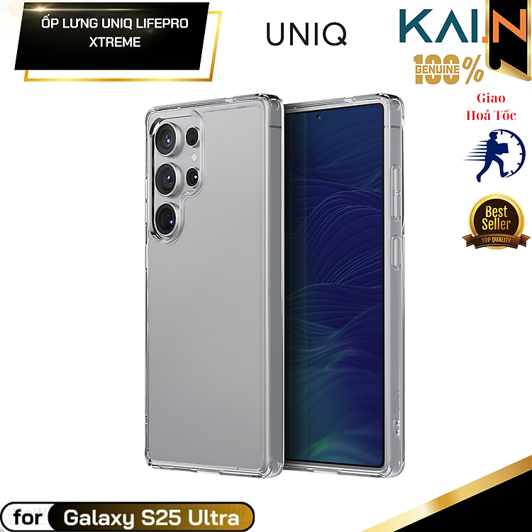 Ốp lưng trong suốt chống ố vàng cho Samsung Galaxy S25 Ultra, UNIQ LIFEPRO XTREME_ Hàng Chính Hãng