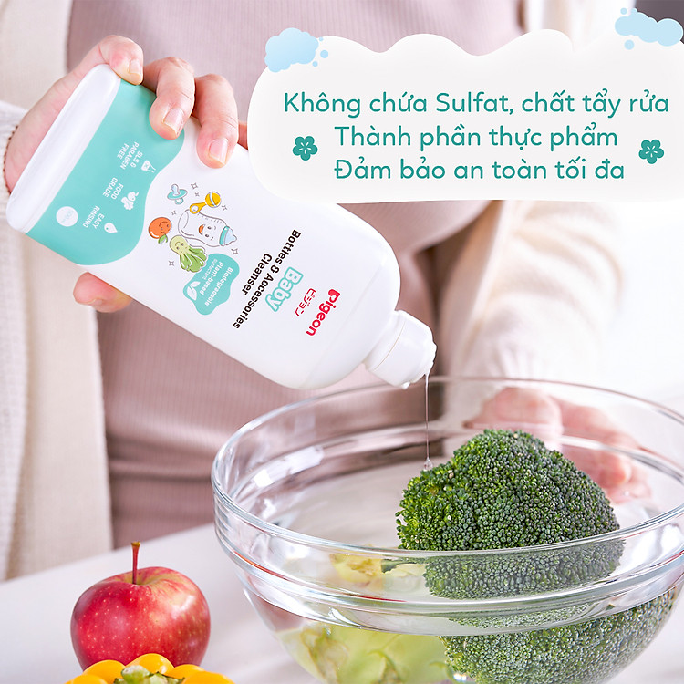 Mua Nước Rửa Bình Sữa Pigeon 450ml Chính hãng Ưu đãi - Hình ảnh 4