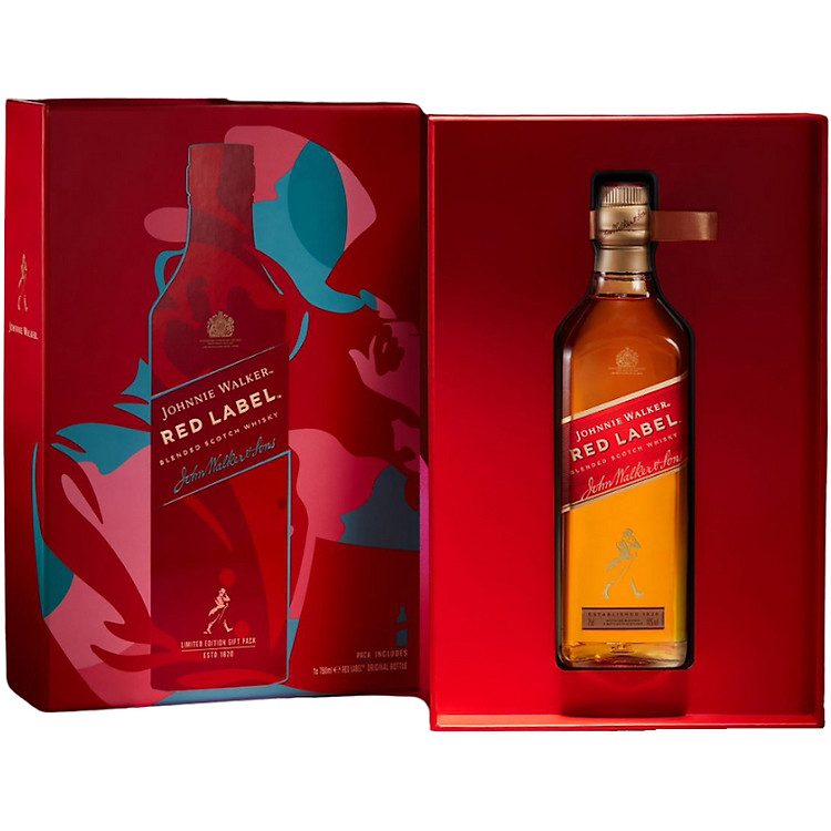 Hộp quà combo 2 chai rượu Johnnie Walker Red Label Blended Scotch Whisky 40% 750ml