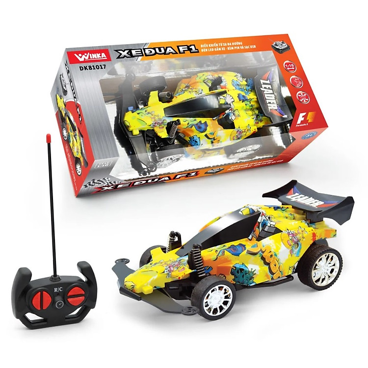 Đồ Chơi Xe Đua F1 Điều Khiển Từ Xa Có Đèn Led và Pin Sạc DK81017