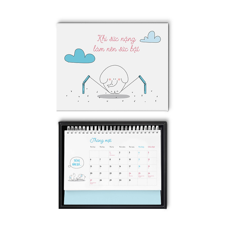 Hộp quà Lịch bàn SDstationery - Lịch con voi 2020 TƯƠI KHÔNG CẦN TƯỚI (mẫu hộp ngẫu nhiên)