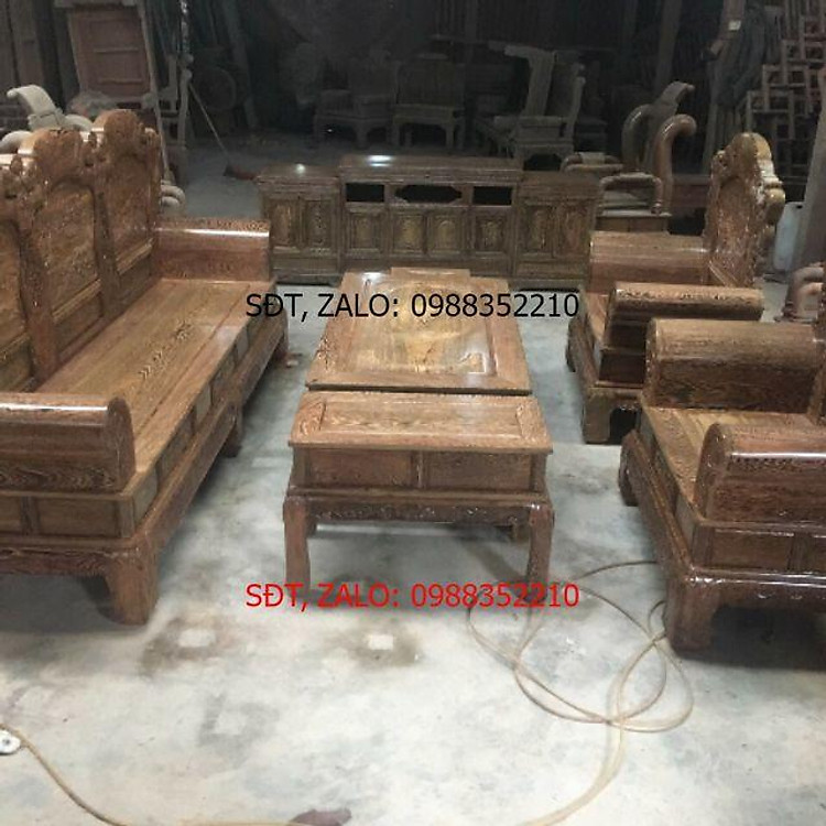 Combo bộ Khổng tử gỗ mun đuôi công & kệ tivi