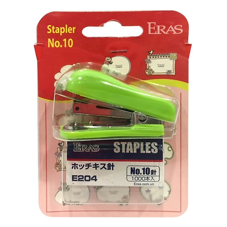 Dập Ghim Mini Số 10 Eras - E238 - Xanh Lá
