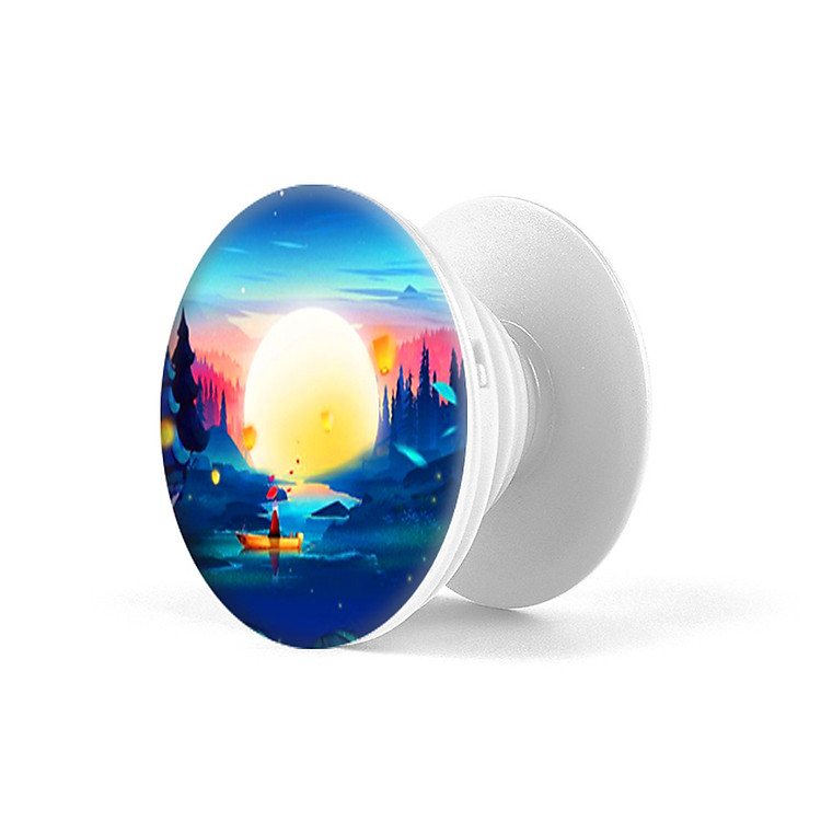Gía đỡ điện thoại đa năng, tiện lợi - Popsockets - In hình MOON 10 - Hàng Chính Hãng