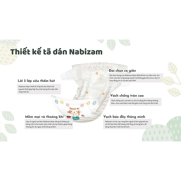 COMBO 4 Bịch Tã Nabizam UltraThin Size S Chính hãng Giá rẻ - Hình ảnh 3