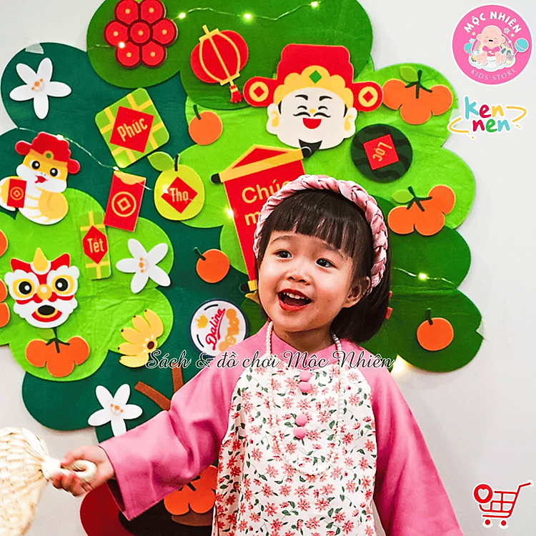 Cây quất Tết vải nỉ kèm đèn LED Chính hãng Giá rẻ - Hình ảnh 5