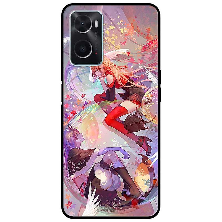 Ốp lưng cho Oppo A36 - A60 4G - A74 - A76 - A95 4G - A96 4G - Anime Hai Cô Gái Đỏ Đen - Hàng Chính Hãng