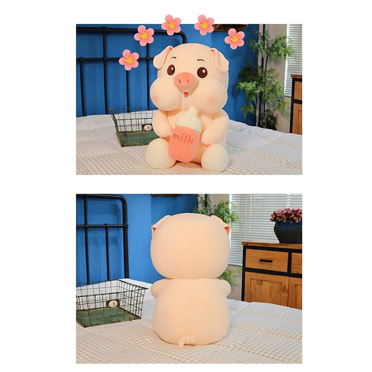 Thú nhồi bông lợn bú bình dễ thương Chính hãng Giá rẻ - Hình ảnh 5