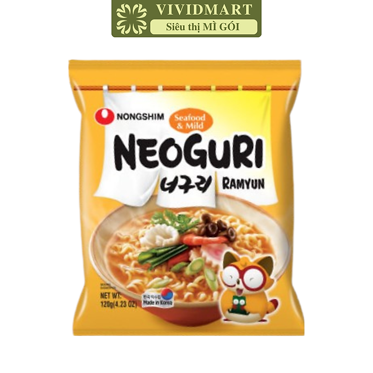 NONGSHIM - Mì Neoguri Hải sản không cay, Mì Hải sản không cay Neguri, Mì Neoguri Saefood & Mild (120g/gói)