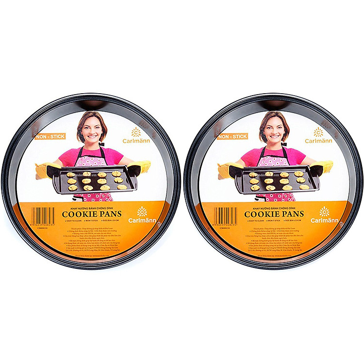 Combo 2 Khay Nướng Bánh CD 24x3.9cm Carlmann CM008235
