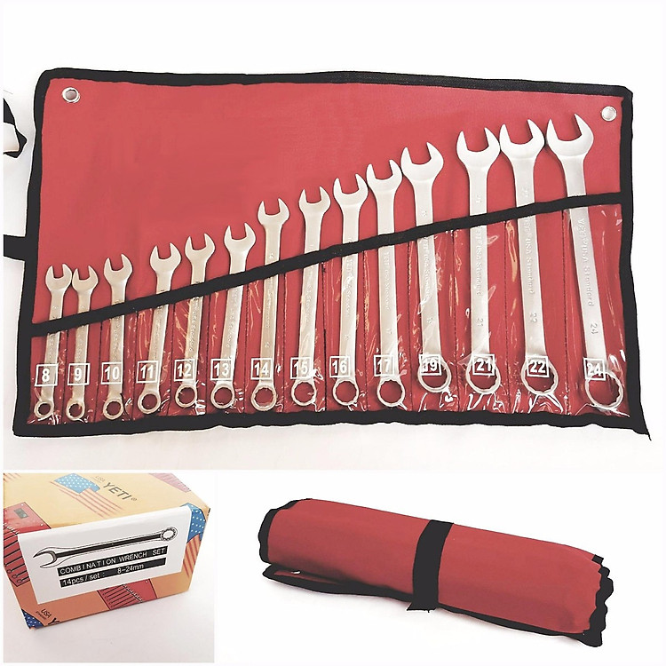 BỘ CỜ LÊ VÒNG, MIỆNG 14 CHI TIẾT 8-24 - thép cao cấp