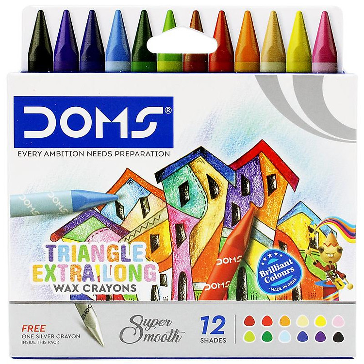 Bút Sáp Màu Triangle Extra Long DOMS 8100 (12 chiếc) - Ảnh 2