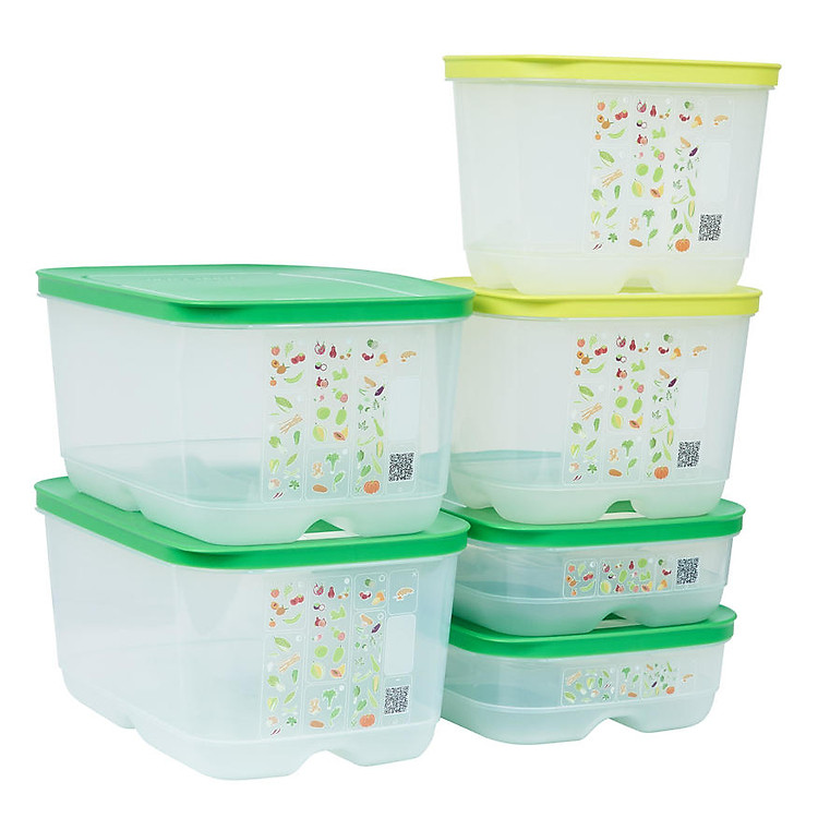 Bộ Hộp Tupperware Trữ Mát Có Nút Hô Hấp Ventsmart 6 Hộp - Nữ Hoàng Trữ Mát - Tươi Đến 3 Tuần
