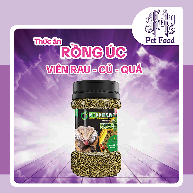 Thức ăn bò sát RỒNG ÚC viên RAU CỦ QUẢ - Đầy đủ dinh dưỡng từ thực vật - Hộp 60g