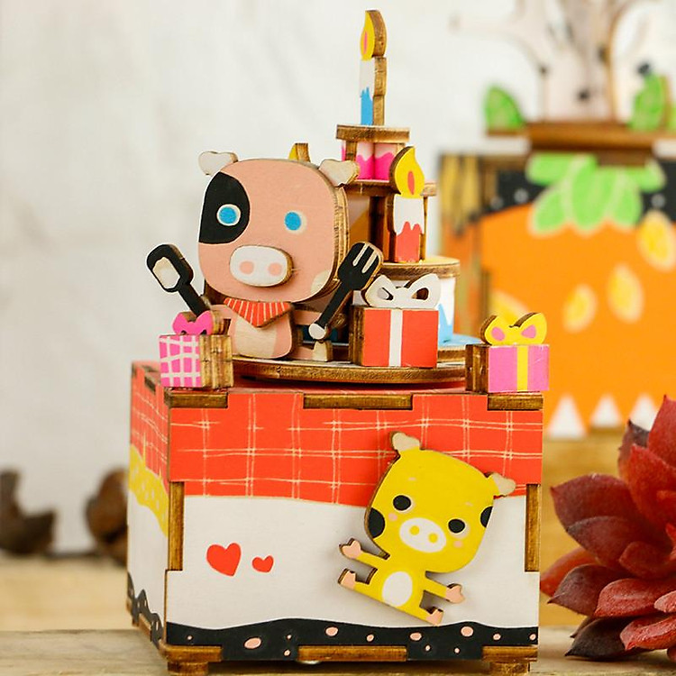 Hộp nhạc gỗ Happy Birthday DIY