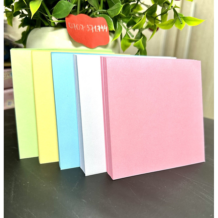 Cục Giấy Màu -Giấy Note Không Keo Nhiều Màu 700 Tờ Kích Thước 7.5*7.5cm-Giấy xếp Hạc