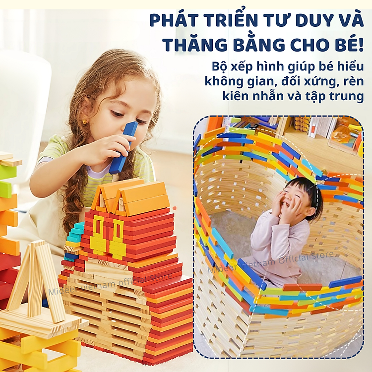 Mua Thanh gỗ Domino xếp hình Mideer cho bé Chính hãng Tiết kiệm - Hình ảnh 5