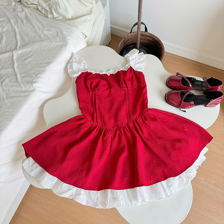 Đầm dáng coquette không tay viền ren nhiều màu Christina Miều Est.2013