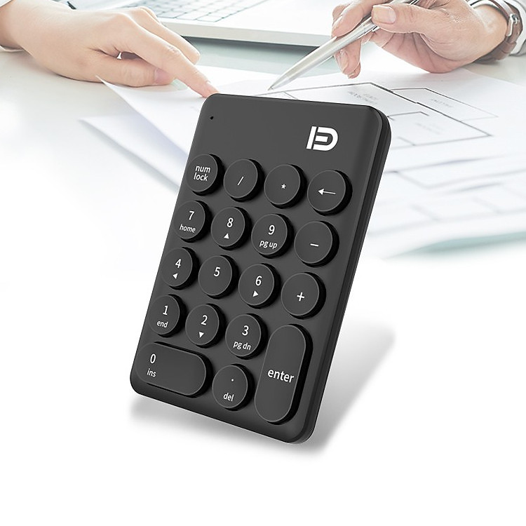 Bàn Phím Số Không Dây Forter ik6610 Black (Màu Đen) - Hàng Chính Hãng