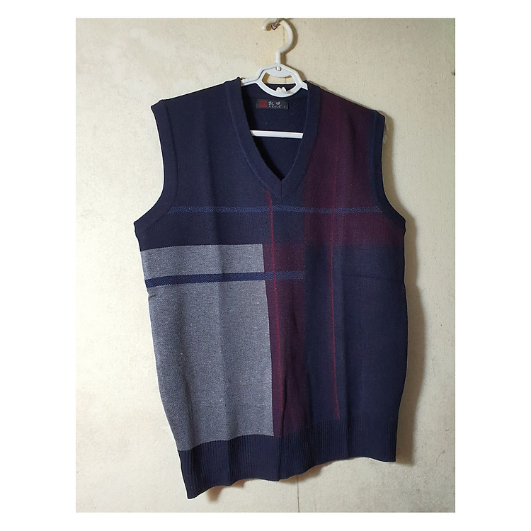 Áo gile len nam kẻ đẹp nhiều màu phù hợp 55kg đến 75kg