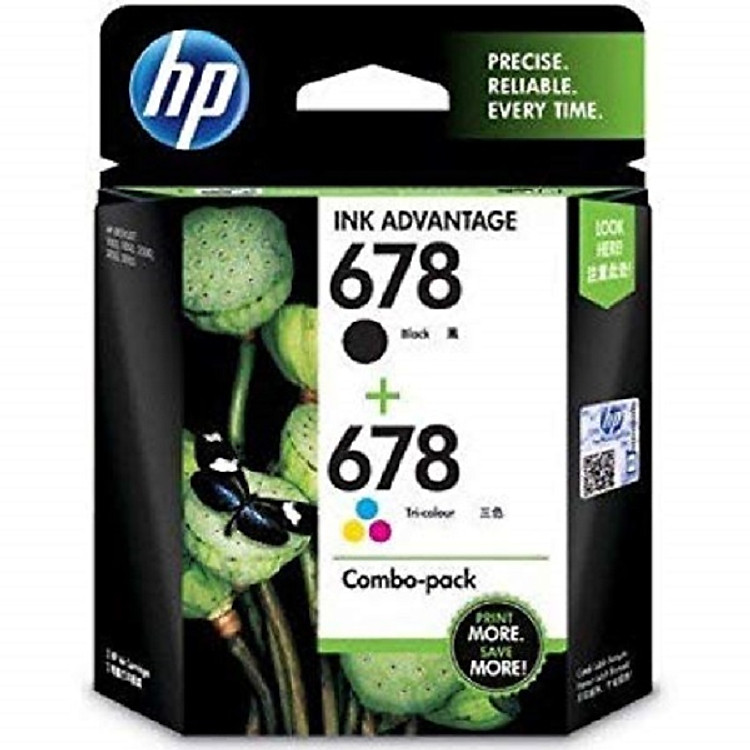 Mực in phun HP 678 combo 2 pack Đen + Màu (Máy in HP DJ 4645 /4518/4515/4648/1015/1018/1518/1515/ 2548/2545/2645/2648/3548 /3545/2515 /2515/L0S24AA) – Hàng chính hãng