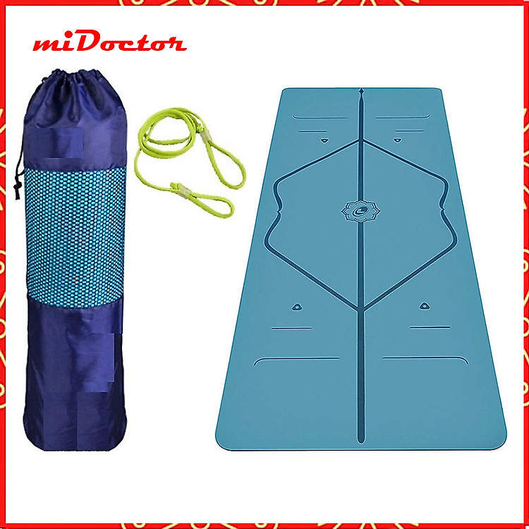 Thảm Tập Yoga Định Tuyến 2 Lớp miDoctor + Bao Đựng Thảm Tập Yoga Định Tuyến + Dây Buộc Thảm Tập Yoga (màu ngẫu nhiên)