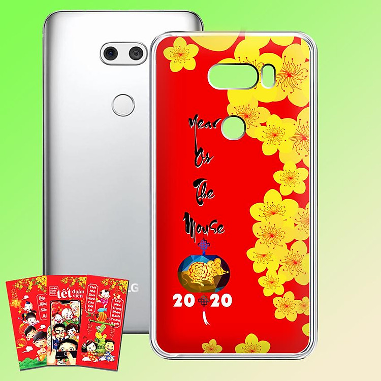 Ốp lưng điện thoại LG V30 - 01253 7990 HOAMAI03 - Tặng bao lì xì Chúc Mừng Năm Mới - Silicon dẻo - Hàng Chính Hãng