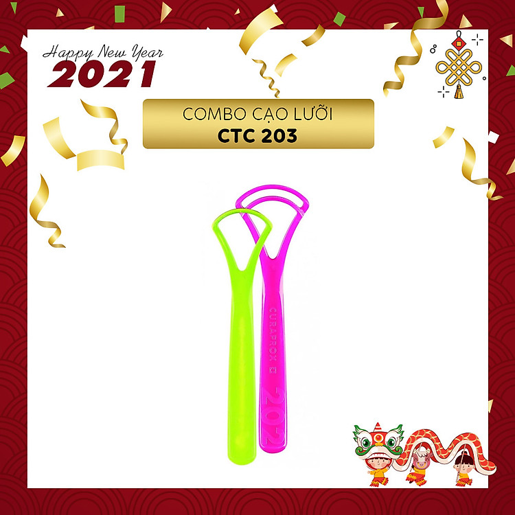 Bộ 2 dụng cụ vệ sinh lưỡi Curaprox CTC 203 Thụy Sĩ