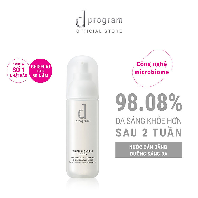 Nước Cân Bằng Dưỡng Sáng Cho Da Nhạy Cảm d program Whitening Clear Lotion 125ml