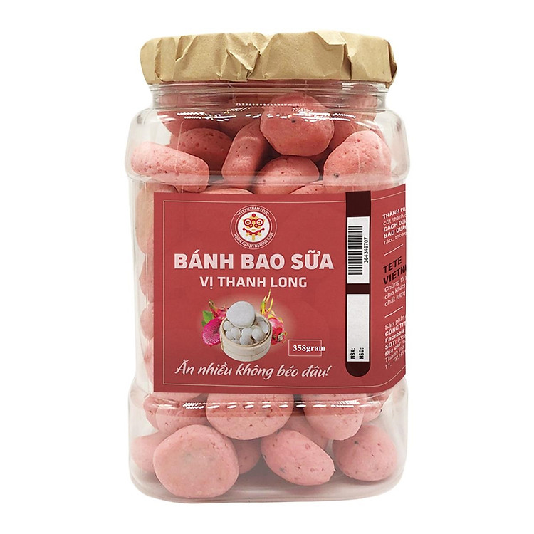 Bánh Bao Sữa Tuổi Thơ Vị Thanh Long TETE Food 120 Bánh/ hộp