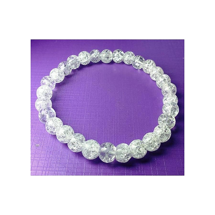 Vòng tay đá Thạch Anh trắng rạn