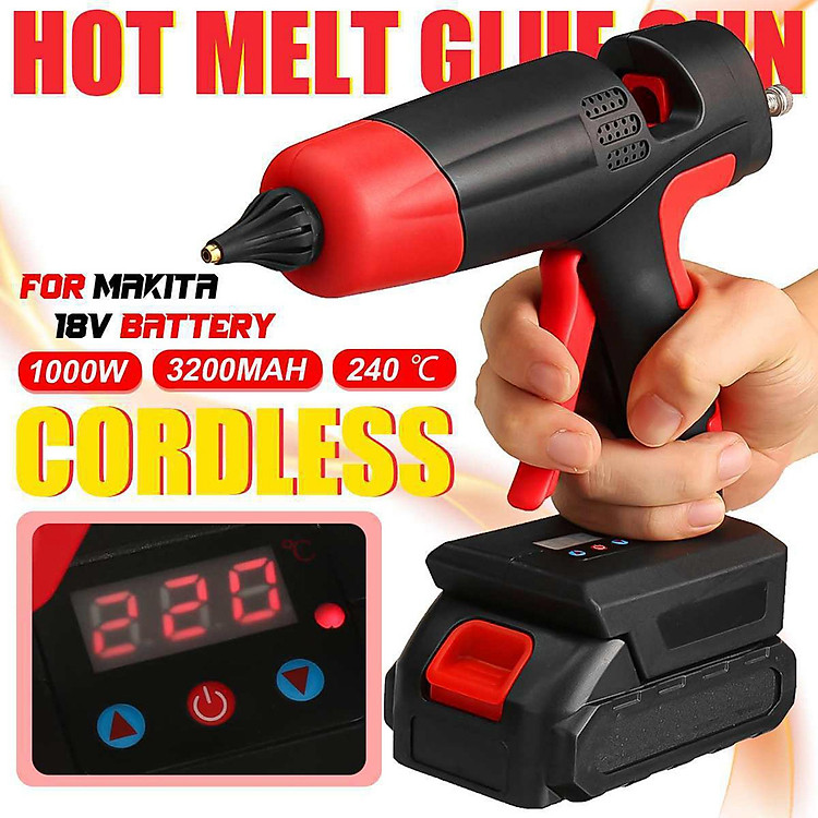 Hot Melt Glue Gun Adjustable Temperature Rechargeable Battery Home DIY Craft
