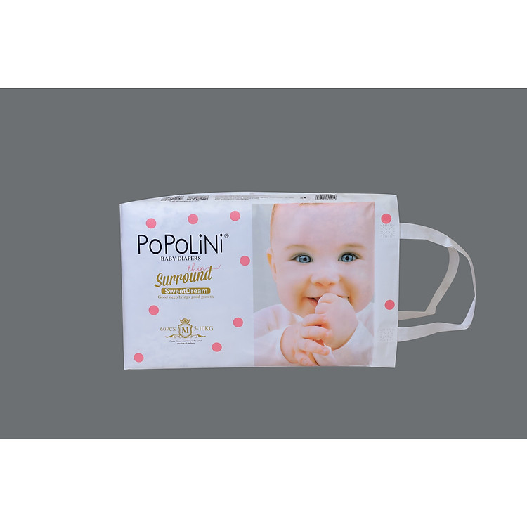 Tã dán Popolini size M 60 miếng Chính hãng Ưu đãi