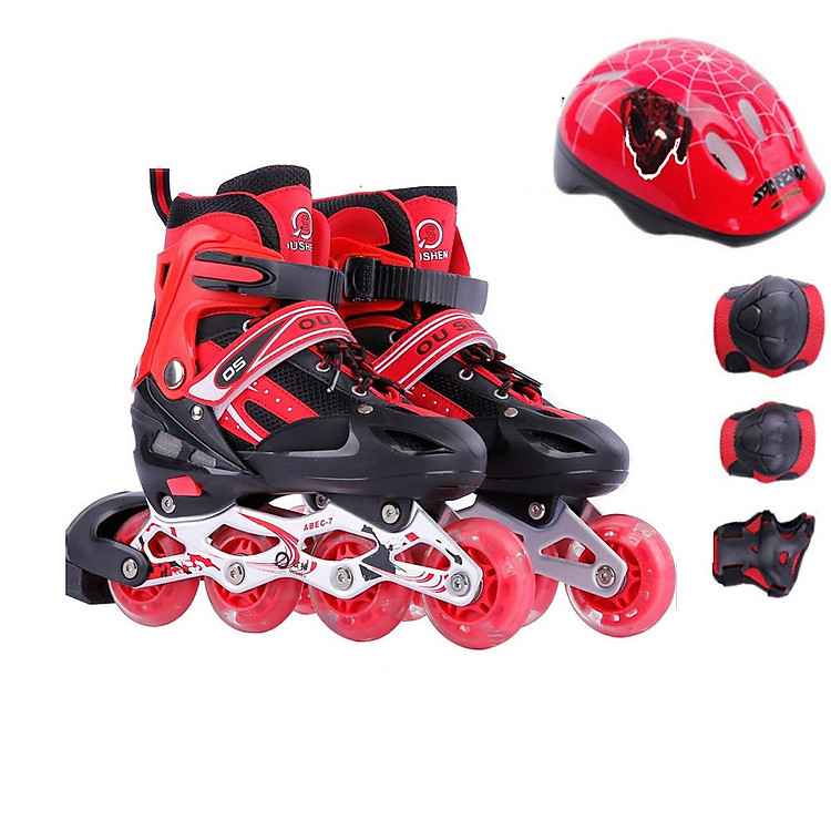 Giầy trượt patin cao cấp tặng kèm bộ bảo vệ chân tay và mũ bảo hiểm