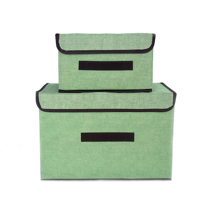 Set 2 túi vải đựng đồ khung cứng phong cách Hàn Quốc