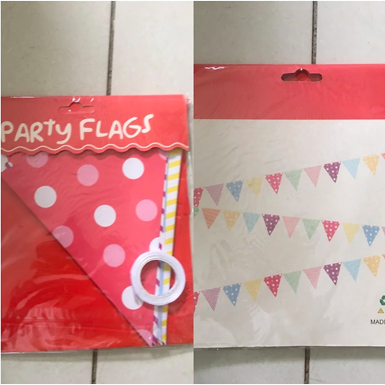 Dây cờ tam giác trang trí sinh nhật (06 trắng tim) - Ảnh 6