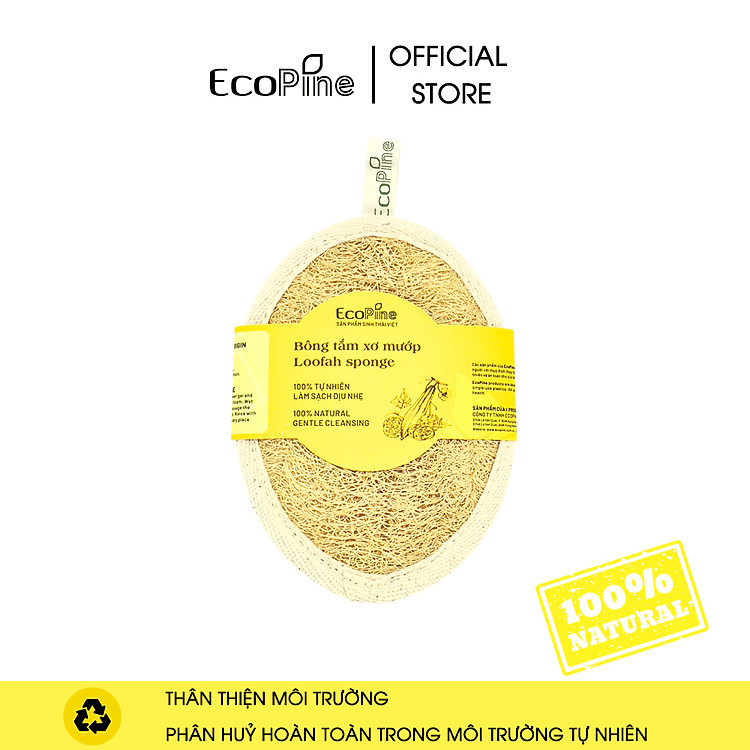 Bông tắm xơ mướp ECOPINE hình Oval size M