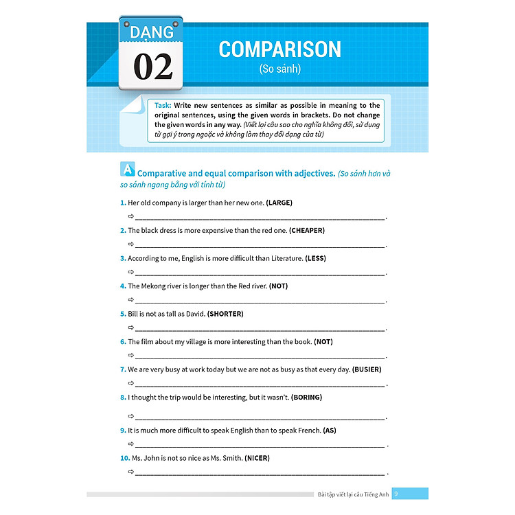 Bài Tập Viết Lại Câu Tiếng Anh (Ôn Thi Vào Lớp 10 Và 10 Chuyên) - Ảnh 3