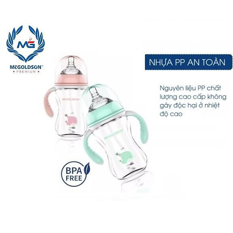 Bình sữa MCGoldson cổ rộng 300ml Giá tốt - Hình ảnh 5